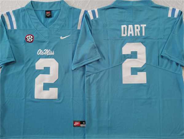 Men%27s Ole Miss Rebels #2 Jaxson Dart Blue Stitched jersey->lsu tigers->NCAA Jersey